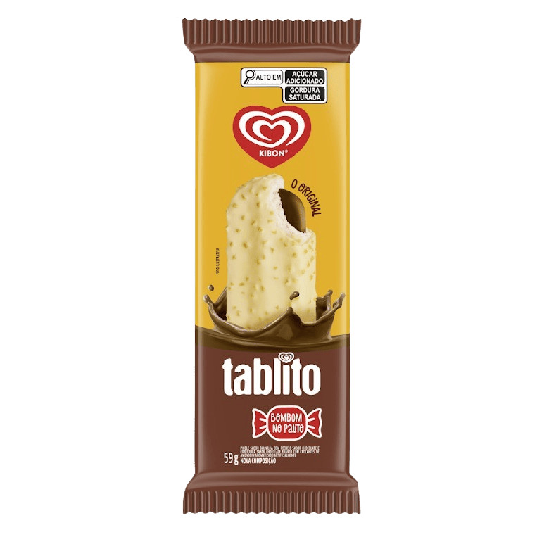 Kibon Sorvete sabor chocolate Tablito 59g