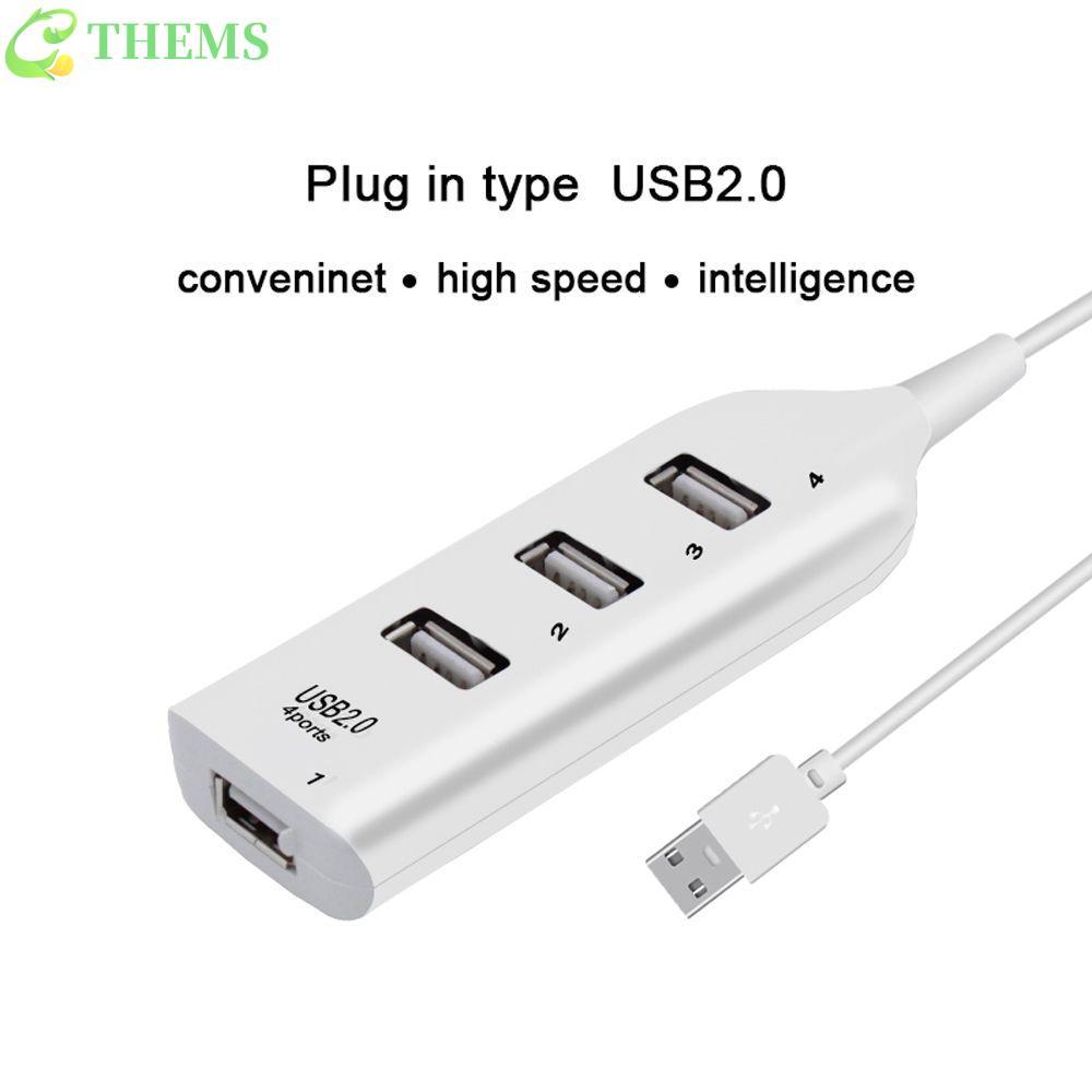 THEMS 4 Portas USB 2.0 Hub Mini Adaptador Receptor De Notebook Divisor Acessórios De Computador De Energia