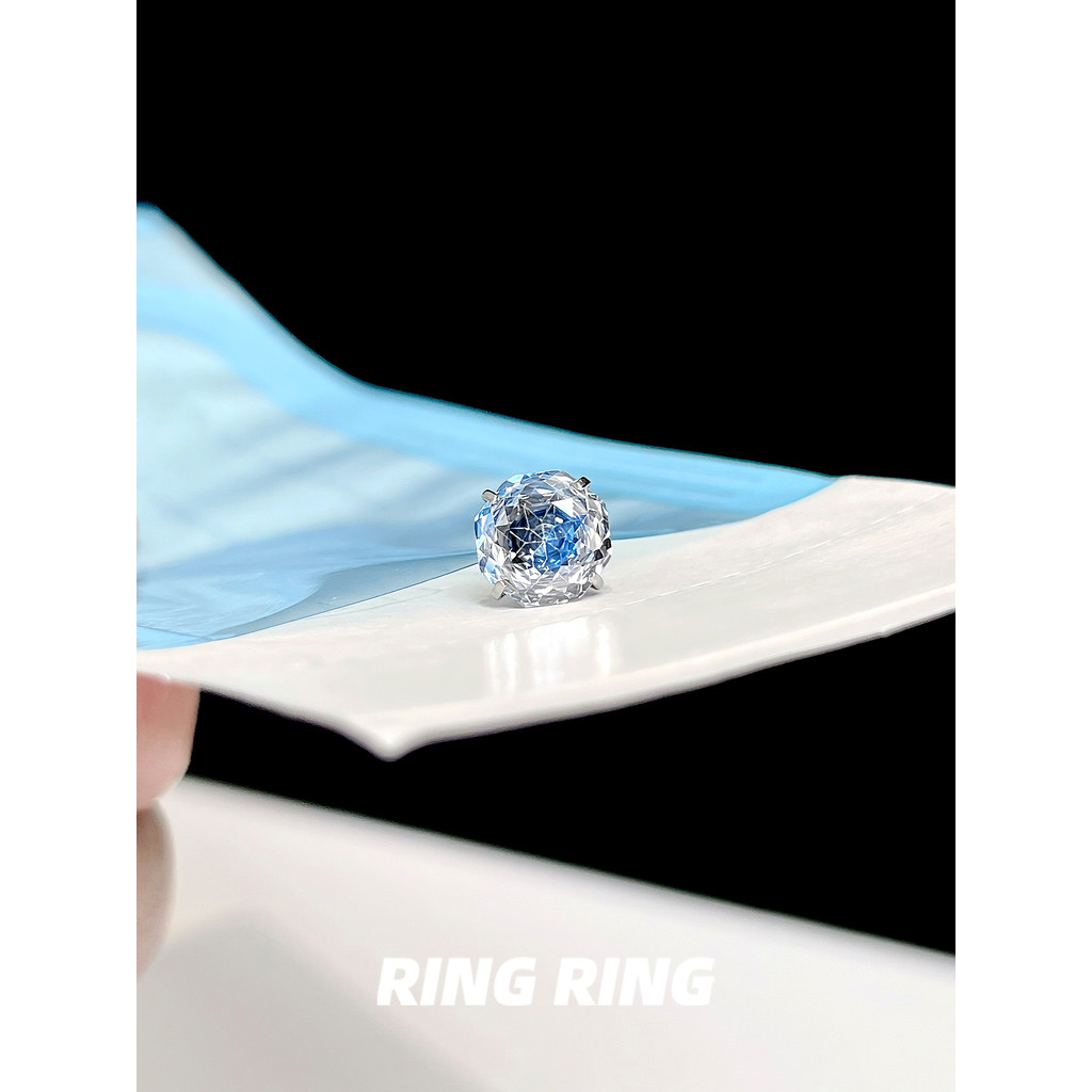 RINGRING Store Brincos de diamante com corte de rosa, brincos médicos de aço de titânio, brincos estroboscópicos, caracó
