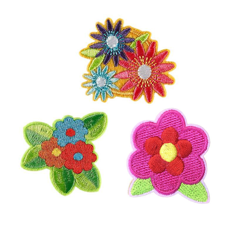 Bonito pequena flor pano adesivos remendo adesivos roupas decoração roupas adesivos bordado decalques buracos padrão bor