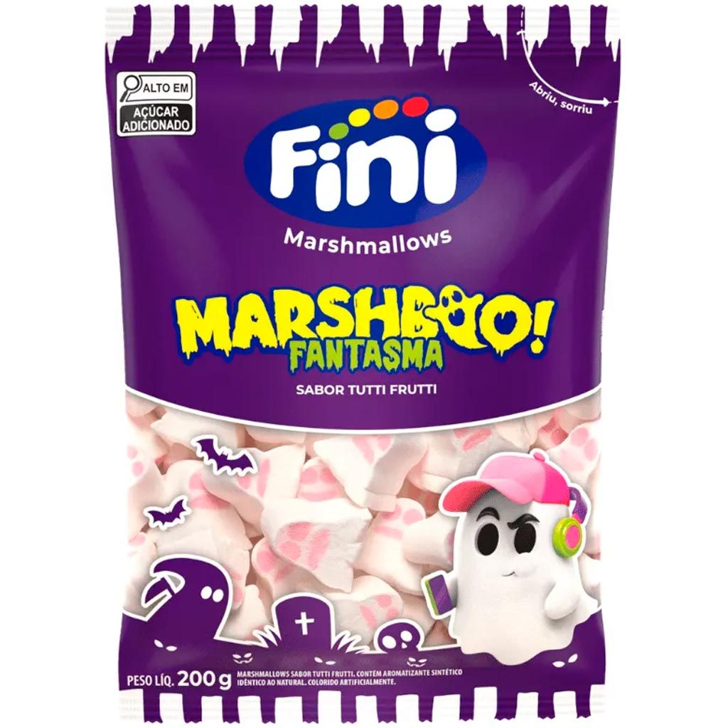 Marshmallow Marshboo Halloween Fantasma Tutti Frutti 200g - Fini