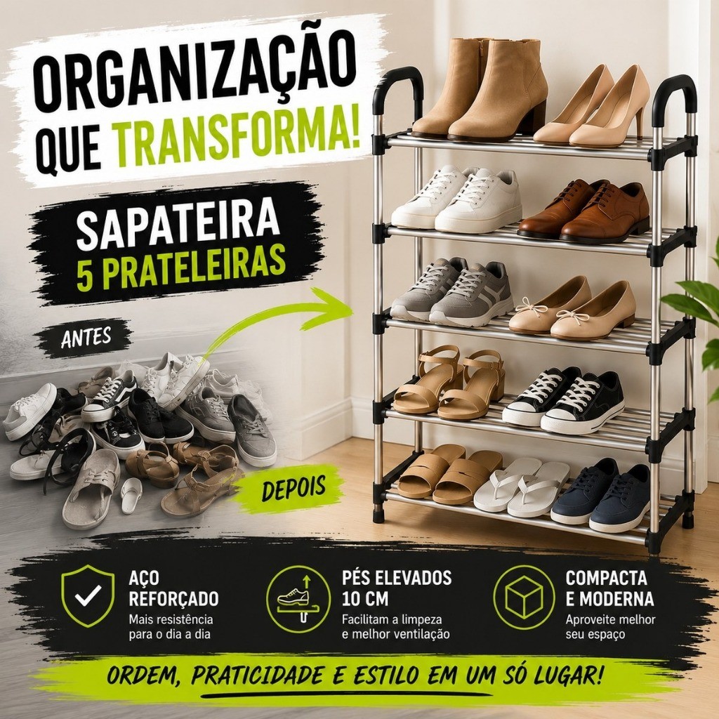 Sapateira Multiuso Para Calçados 3/4/5/6/7/8 Andares Organizador Desmontável organizador de sapatos tênis