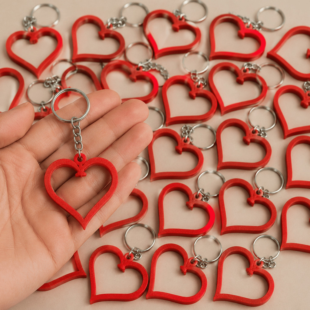 KIT Chaveiro Coração Vazado Lembrancinha Amor Vermelho Casamento Aniversário Namorado Brindes Mimos