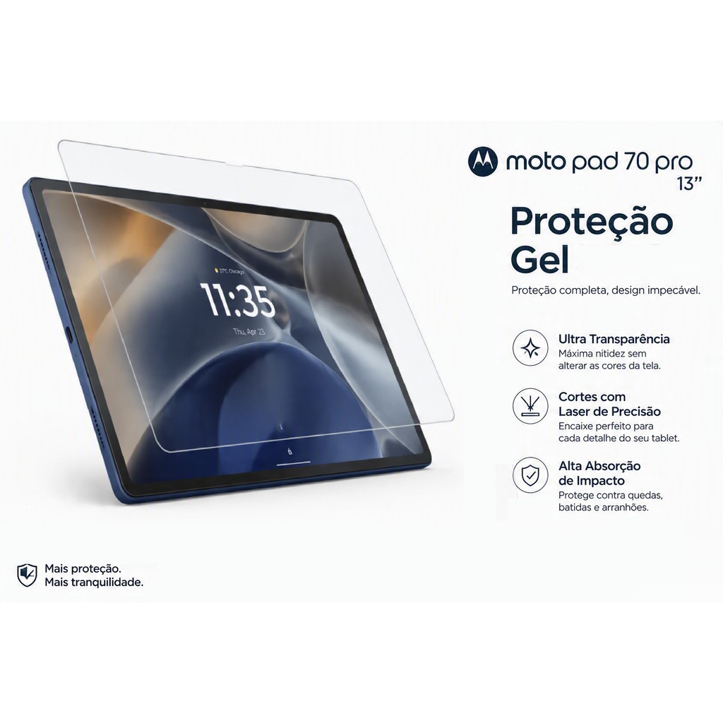 Película De Hydrogel Fleivel Para tablet Motorola Moto Pad 70 Pro (13'') (Fosca,