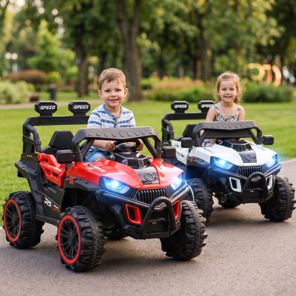 Carro Elétrico Infantil Quadriciclo 12V Off-Road Controle Remoto Bluetooth Musical Farol LED Recarregável Suporta 40kg