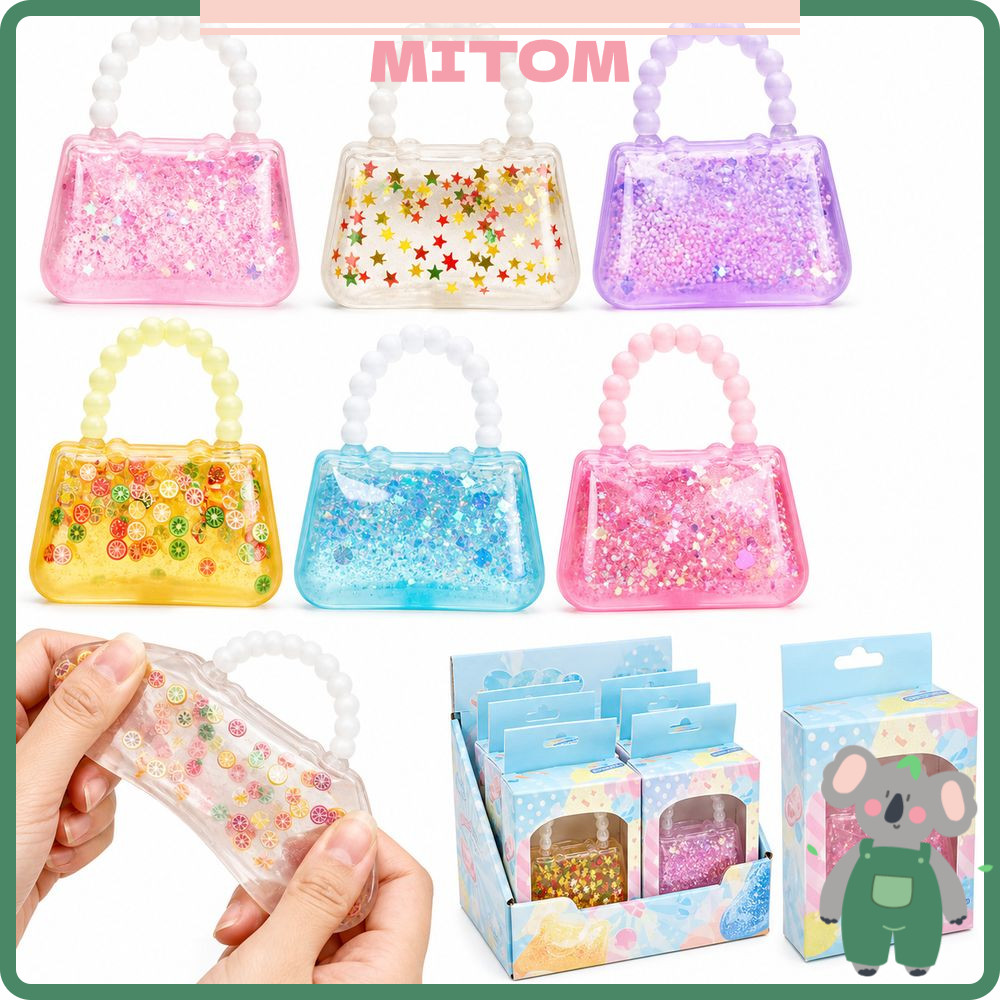 Brinquedo De Inquietação De Bolsa MITOM , Sensorial De Enchimento De Brilho De Gelatina Transparente , Brinquedos De Cai