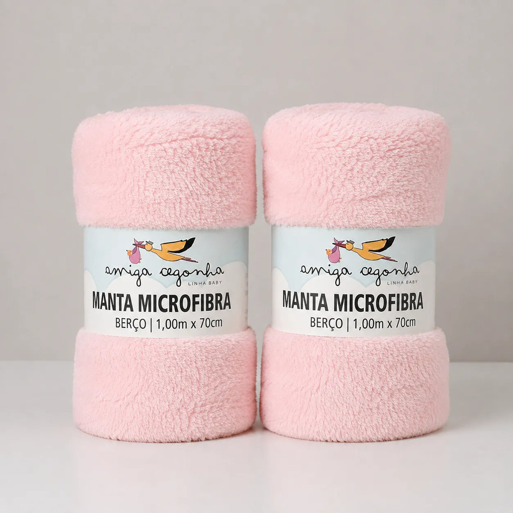Kit 2 Mantas Microfibra Bebê Berço 1mx70cm Macia Quentinha