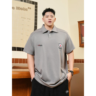THE PANG Street Wear Plus Size Masculino Wear 2026 Verão Gordo Solto Camisa polo de Manga Curta Mais Camiseta de Lapela 