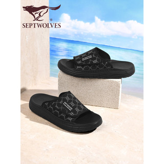 Sete lobo chinelos masculinos verão novo estilo Flip-Flops sandálias ao ar livre antiderrapante Casual All-Match sapatos