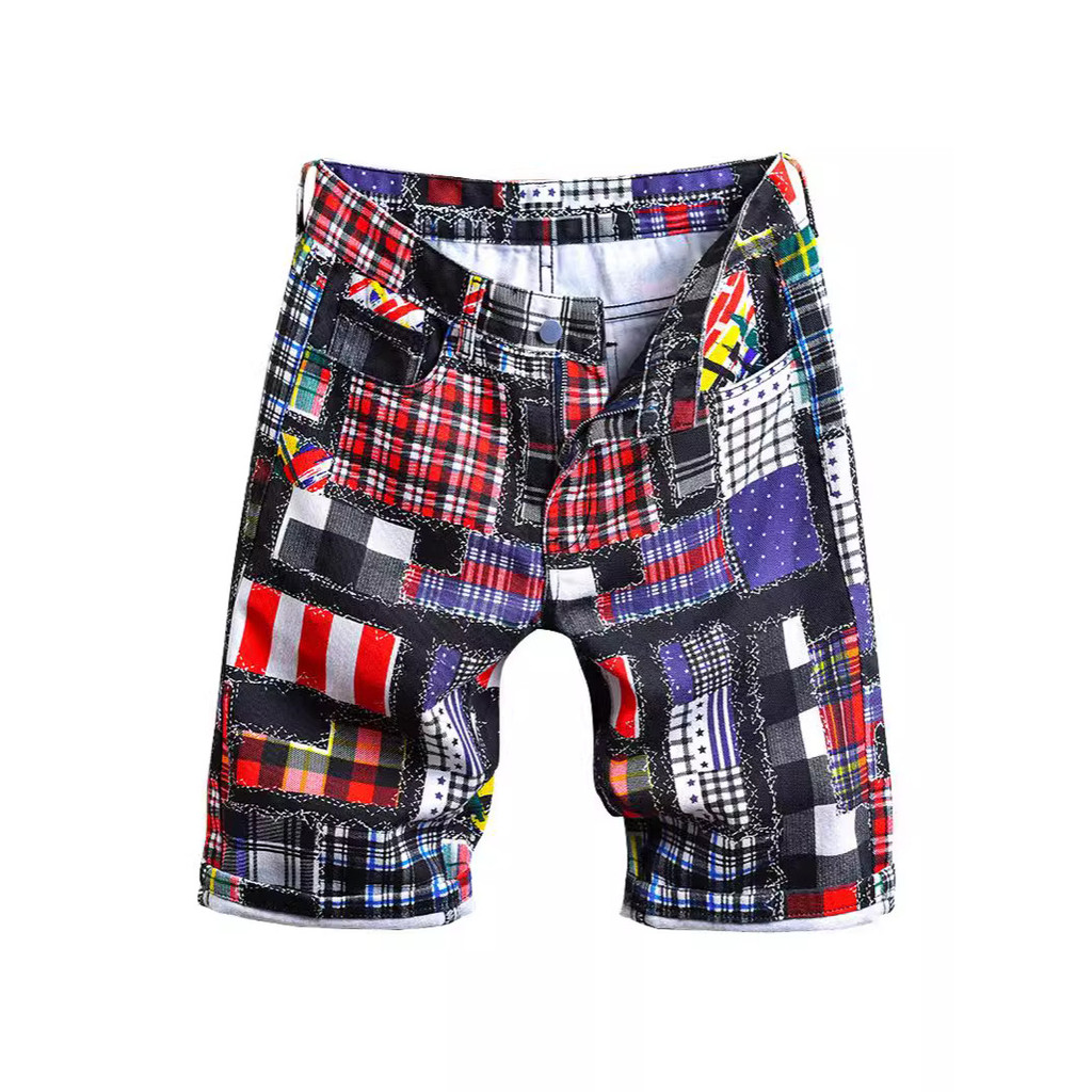 [Novo produto] Calças Jeans estampadas calças médias masculinas com estampa Digital shorts masculinos [venda quente]