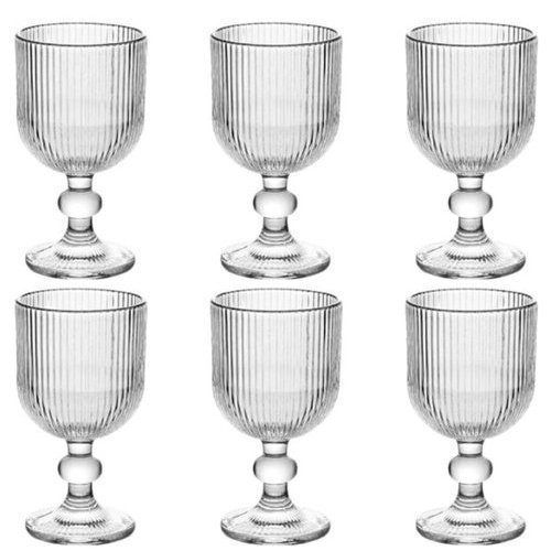 Taça vidro Versalhes 340ml transparente conjunto 6 Lehavi