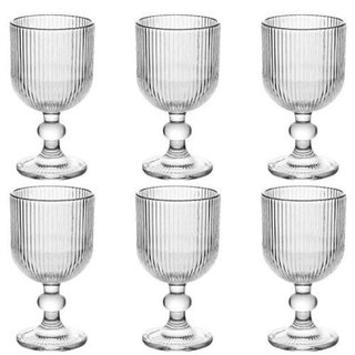 Taça vidro Versalhes 340ml transparente conjunto 6 Lehavi