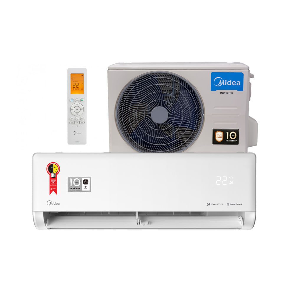 AR CONDICIONADO SPLIT 9.000 BTUS INVERTER AI ECOMASTER FRIO MIDEA