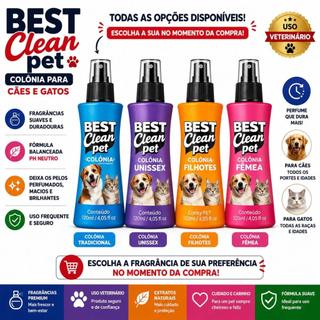 Colônia Best Clean Pet 120ml – Filhotes, perfume para cães e gatos, sensação de limpeza
