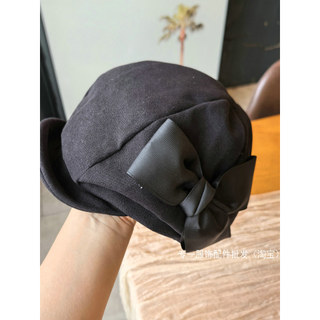 Japonês simples Bowknot boina feminina primavera outono novo estilo moda All-Match oito chapéus pequeno rosto aba macia 