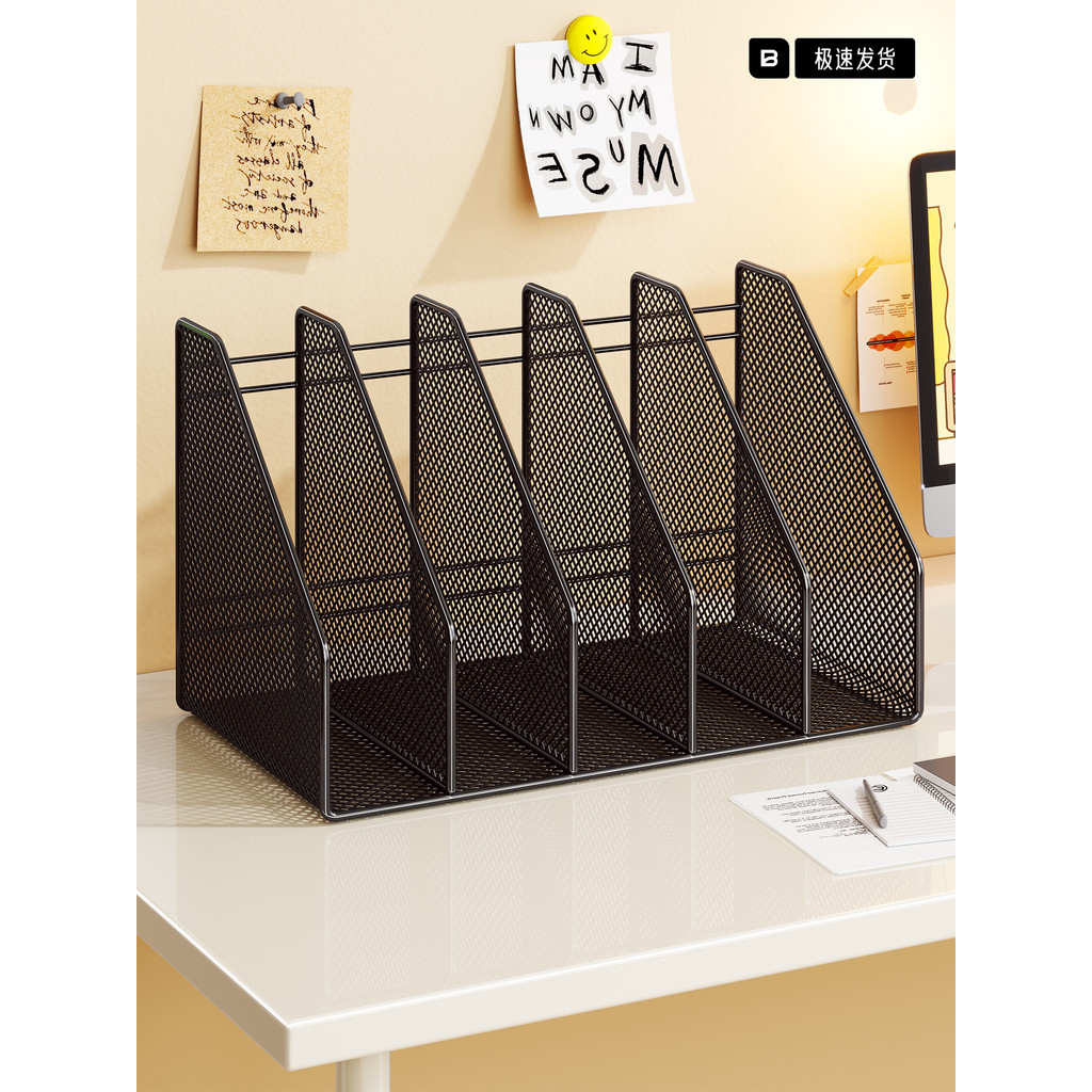 Estante de mesa Ferro Metal Multicamadas Grande capacidade Caixa de arquivo A4 Coluna de arquivo Arquivo Organizador de 