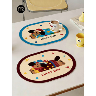 Tapete de mesa antiderrapante para cachorro, desenho animado, fofo, cozinha, à prova d'água, à prova de óleo, resistente