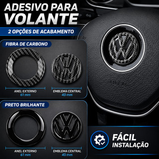 2 Peças Logotipo Do Volante Crachá Capa Anel Guarnição Para Volkswagen Golf MK4 MK5 MK6 MK7 Bora Lavida Santana Virtus V