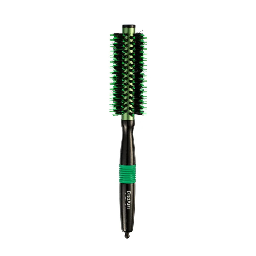 ESCOVA DE CABELO METALICA PRO VERDE 15MM TÉRMICA CERDAS DUPLAS