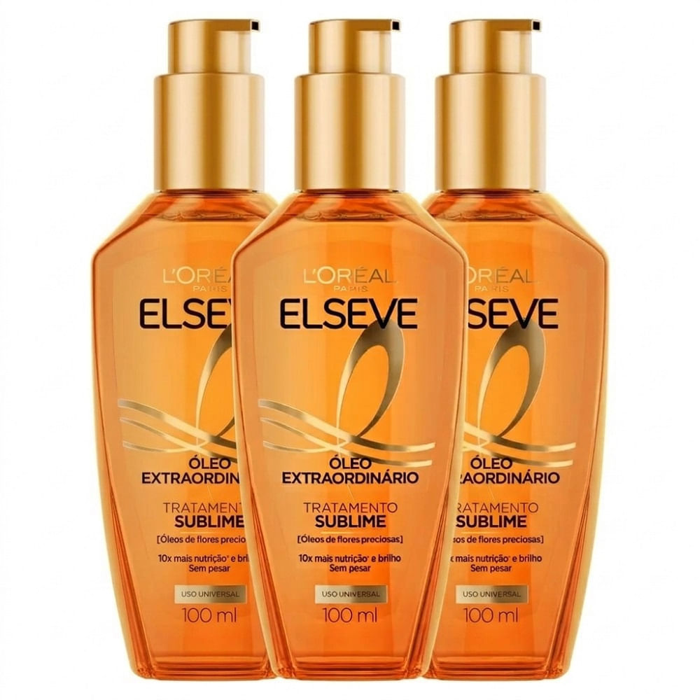 Kit 3 Óleo Capilar Elseve Extraordinário 100ml Cada