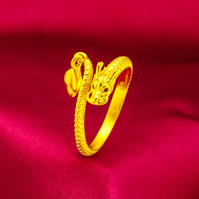 Joias da moda Anel de dragão masculino Joias de anel de dragão vermelho
