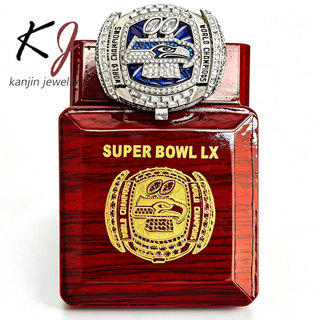 Anel Oficial de Campeão do Seattle Seahawks 2026 com Design Rebatível, Anel Comemorativo da NFL 0D6G