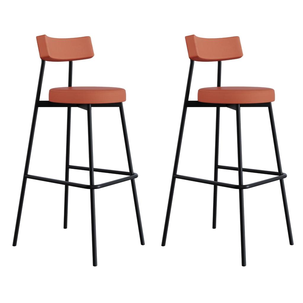 Conjunto 2 Banquetas Altas Revestimento Sintetico Stout Est. Preta