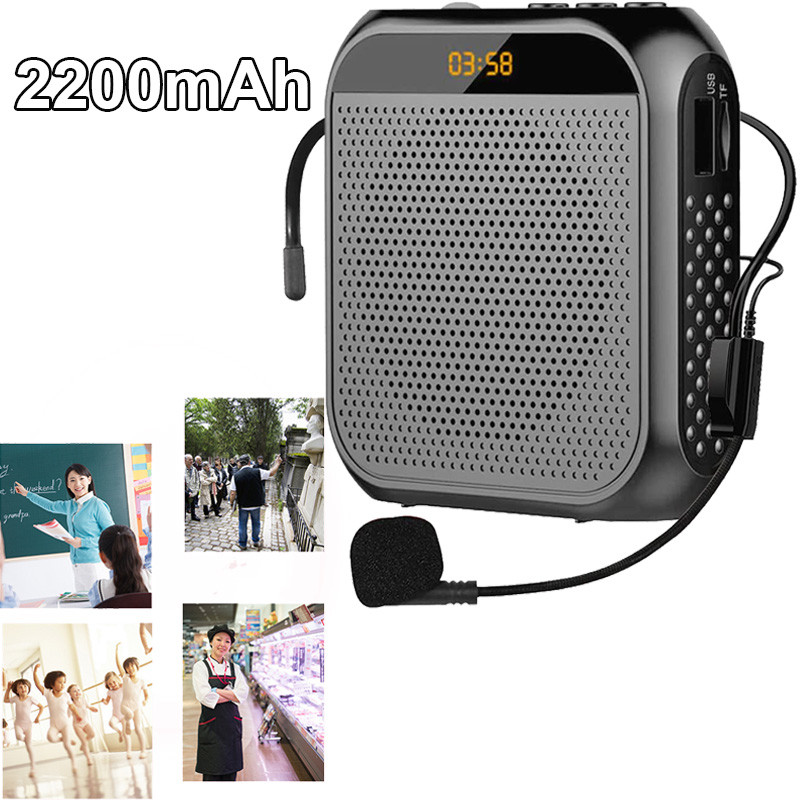Amplificador Portátil de Voz com Microfone com Fio Headset Microfone Recarregável com Cinto para Ensino
