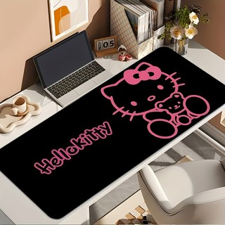 Extra Grande Preto Rosa Dos Desenhos Animados Gato Tapete De Mesa Kawaii Arco Bonito Antiderrapante Escritório Jogos Mou