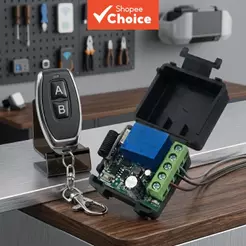 Interruptor de Controle Remoto Universal 433MHz DC 12V 10A, Módulo Receptor Sem Fio para Luz, Motor, Portão, Porta, DIY