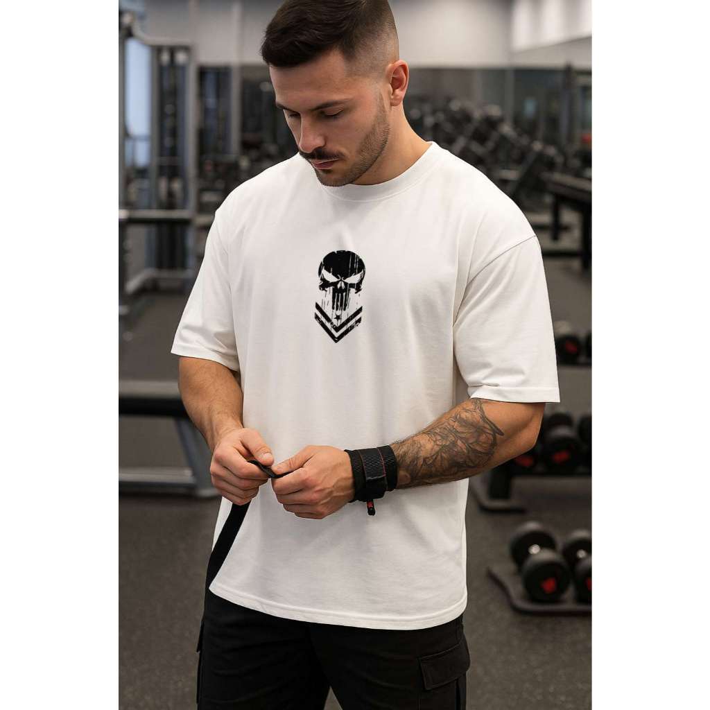 Camiseta Oversized JUSTI 05 Masculina Premium 100% Algodão Streetwear Caimento Perfeito Academia