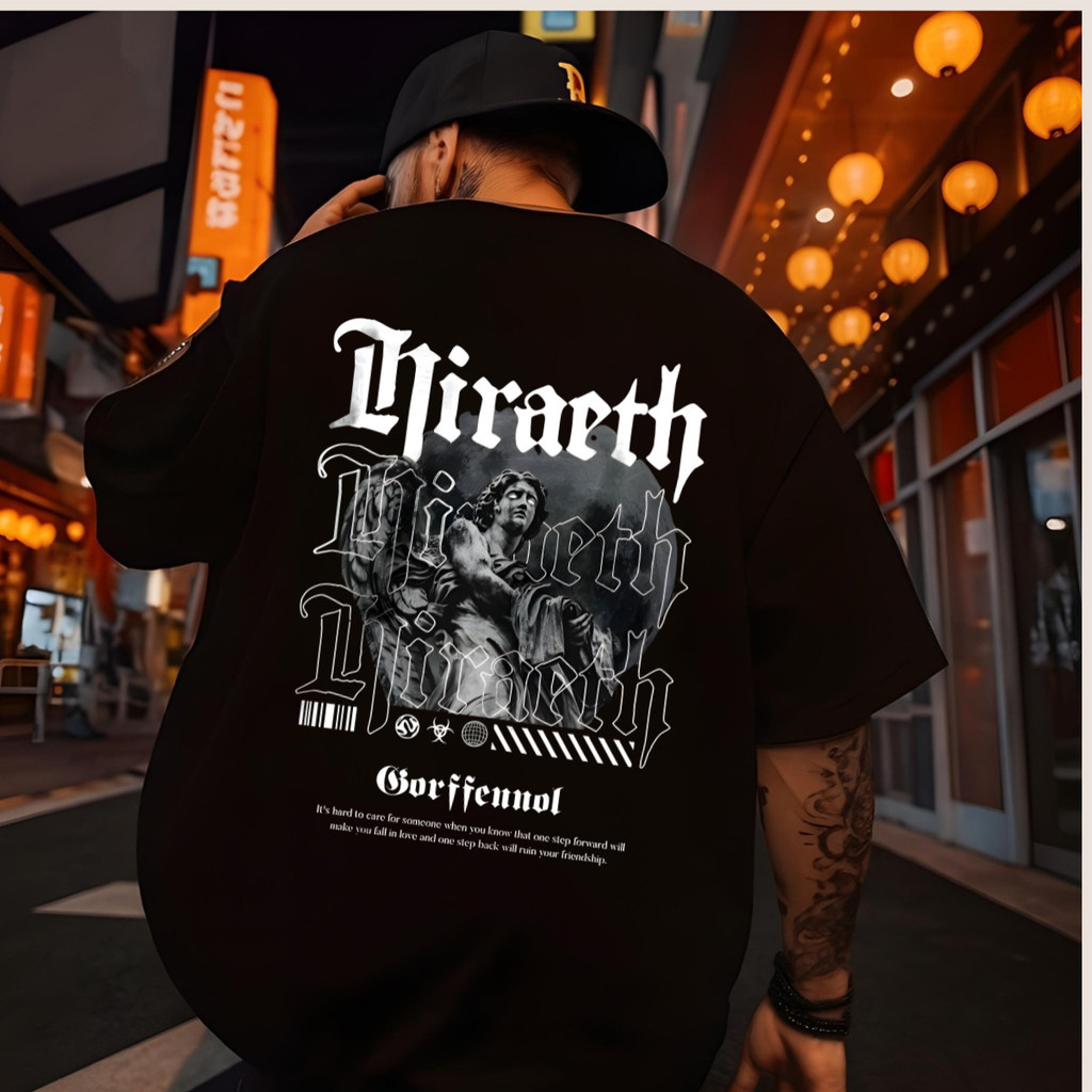 Camisa Masculina Streetwear Hiraeth Estampada Camisa Masculina Algodão Casual Roupa Masculina Camiseta