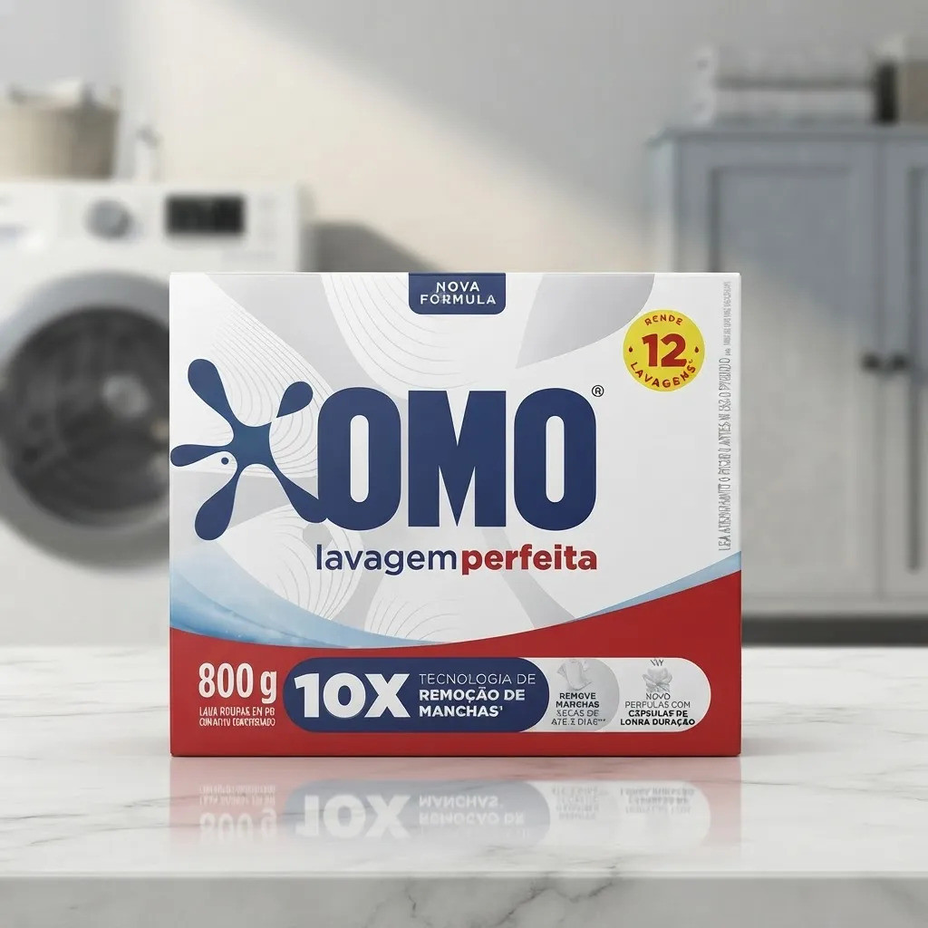 Lava Roupas Sabão Em Pó Omo Lavagem Perfeita Caixa 800g