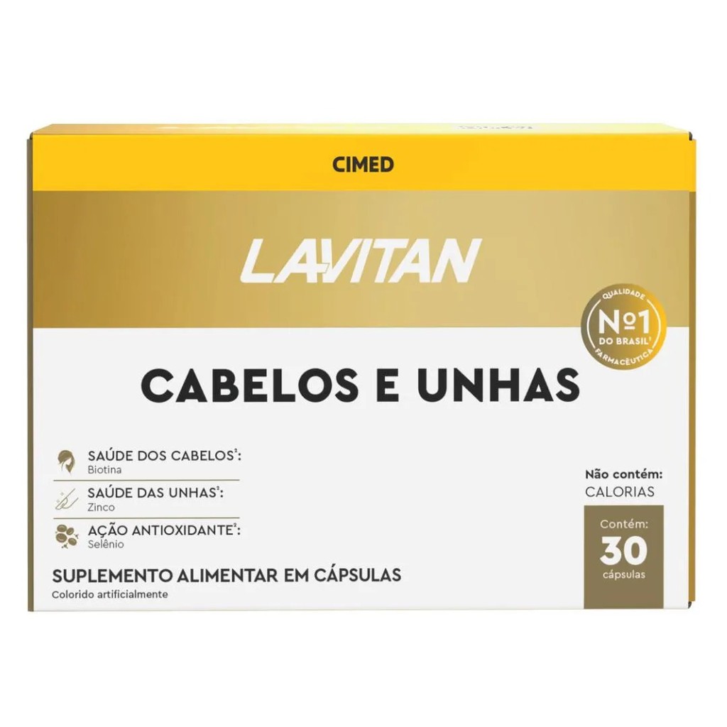 Lavitan Cabelos e Unhas Vitaminas e Minerais Com 30 Cápsulas