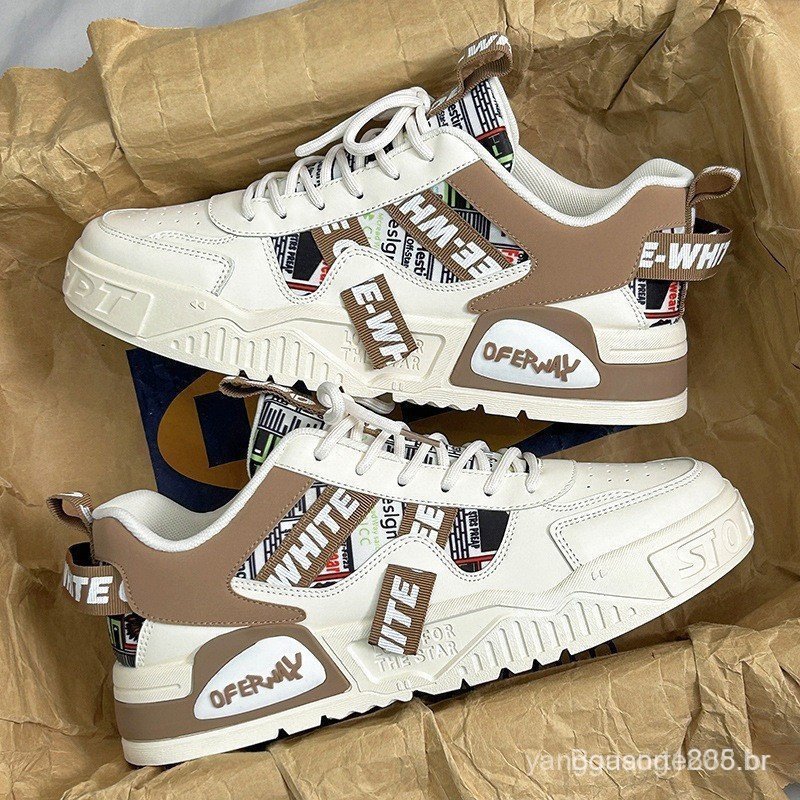 Moda couro verão sapatos de skate ao ar livre correndo esportes Designer luxo sola grossa 3
