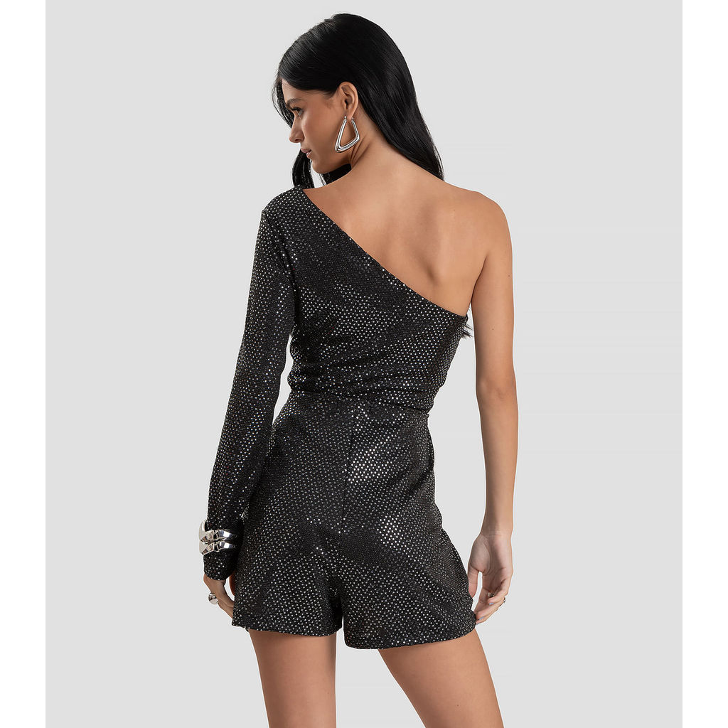 Blusa Feminina em Malha Lantejoula Dianna Preto — imagem 2 de 2