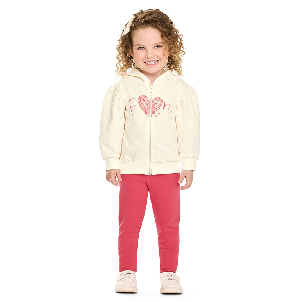 Conjunto Infantil Menina Lantejoulas Fun Elian Bege