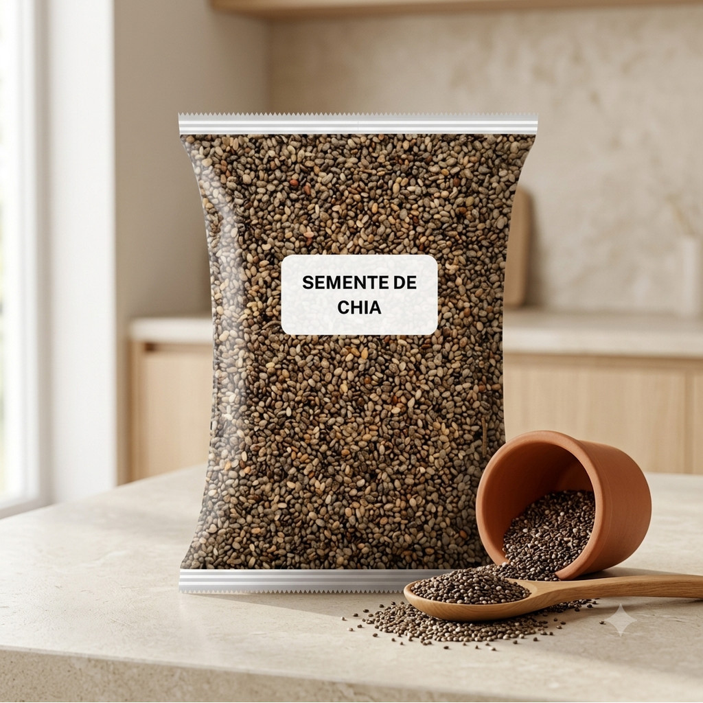 Mix Sementes Linhaça Dourada E Semente Chia Premium 1kg — imagem 2 de 2
