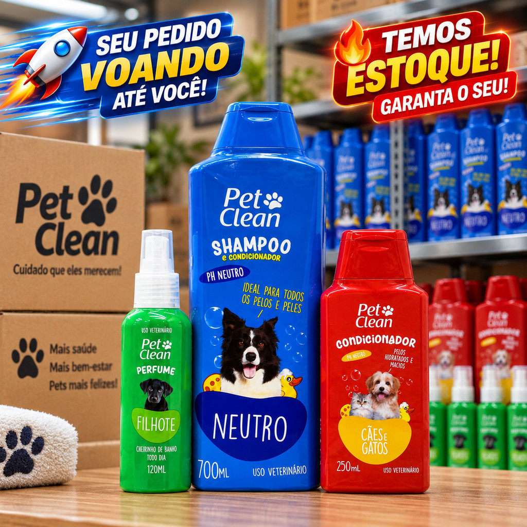Kit Banho Pop Shampoo Perfume Condicionador Cães Gatos Pet Clean — imagem 2 de 2