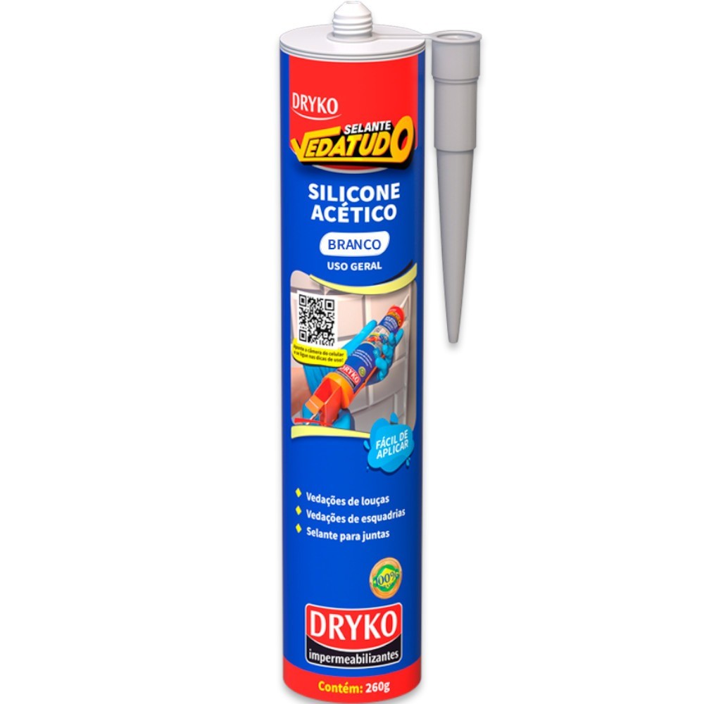 Silicone acético para vedação 260 gramas VEDATUDO - Dryko