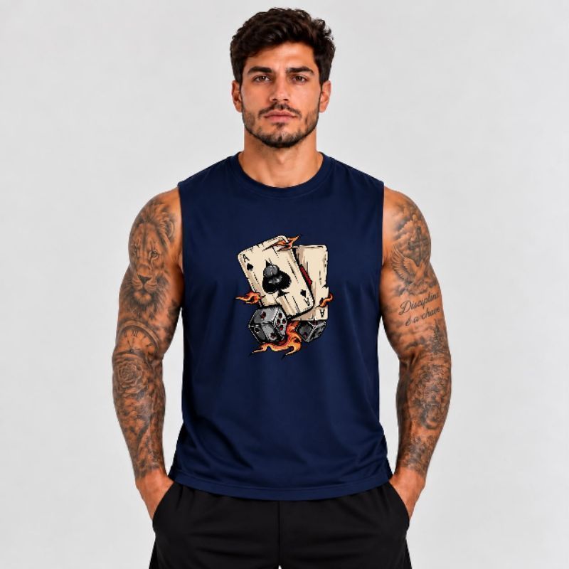 Regata Machão Masculina Estampa Cartas Algodão Premium Academia Streetwear Casual Confortável Moderna Passeio Lançamento