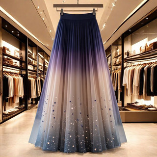 Stylish retro high-end beautiful slimming chiffon skirt 2025 autumn new design niche women's half skirt Saia de chiffon 