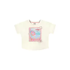 Blusa Infantil Menina Brilho Stamp Elian Bege