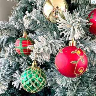 Conjunto De Bola De Natal Galvanizada Em Formato Especial De 6 Cm-Pingente Redondo Pintado Para Decoração De Férias