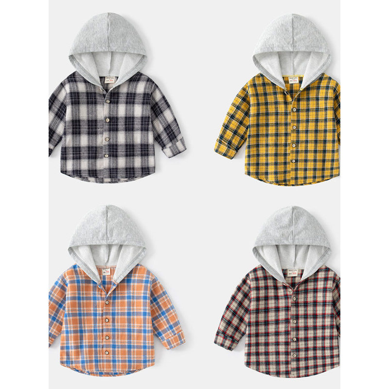 Meninos camisas de manga comprida 2026 outono novo estilo estilo ocidental pequeno médio crianças primavera outono camis