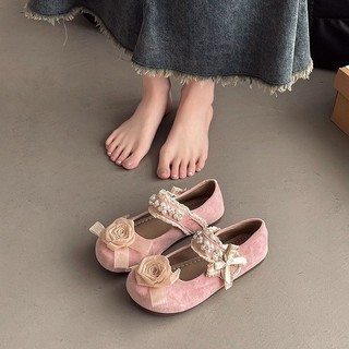 Estilo suave sola macia pérola Mary Jane sapatos femininos primavera verão novo estilo francês Retro combinando saia des