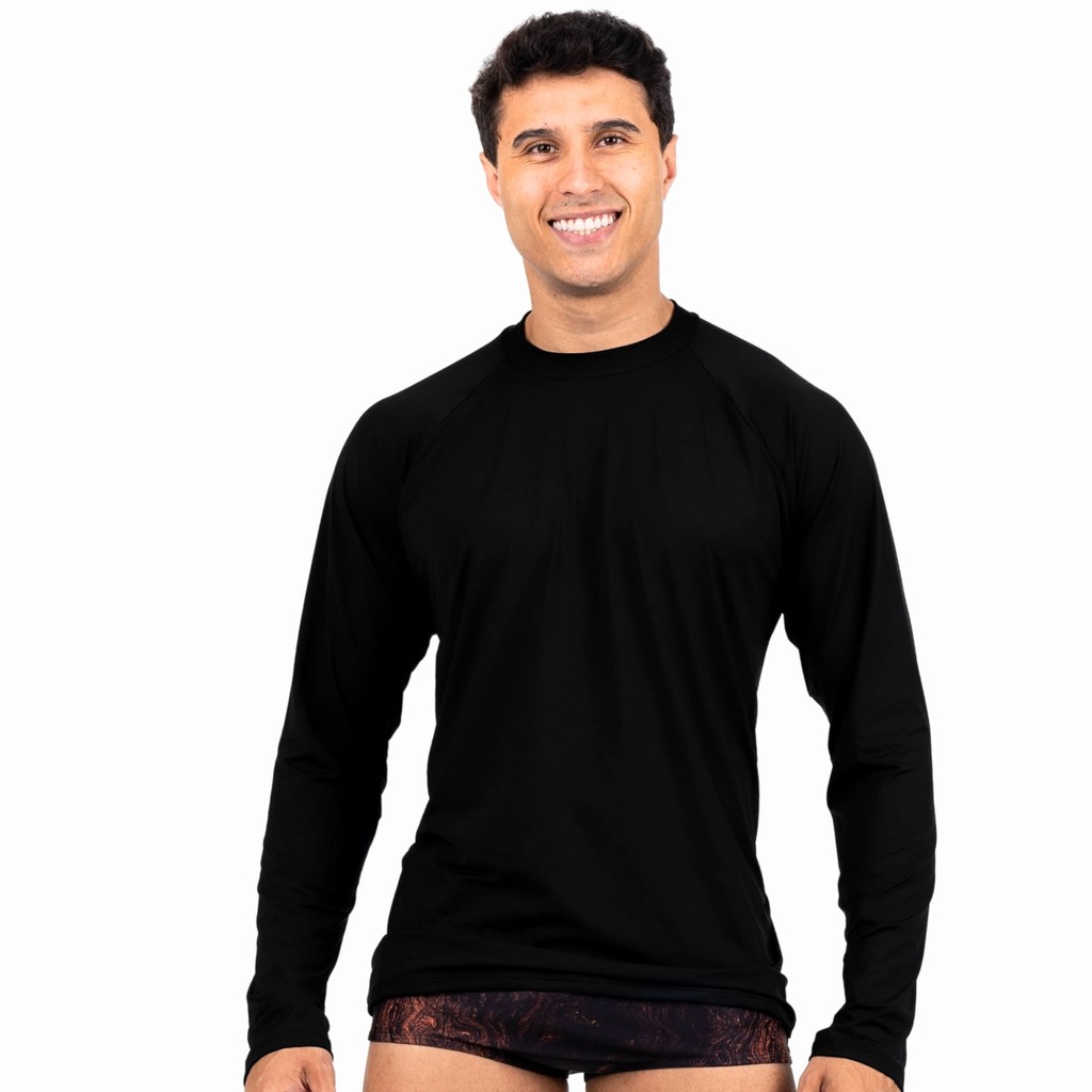 Camisa Térmica Masculina UV50+ Manga Longa Segunda Pele Praia Surf Academia Proteção Solar