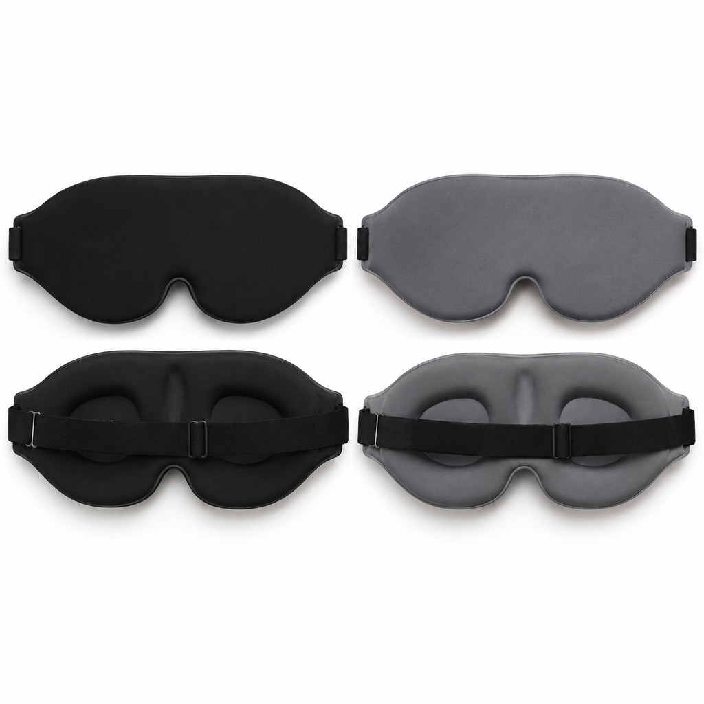 Máscara de Dormir 3D Anatômica Blackout Ajustável Premium
