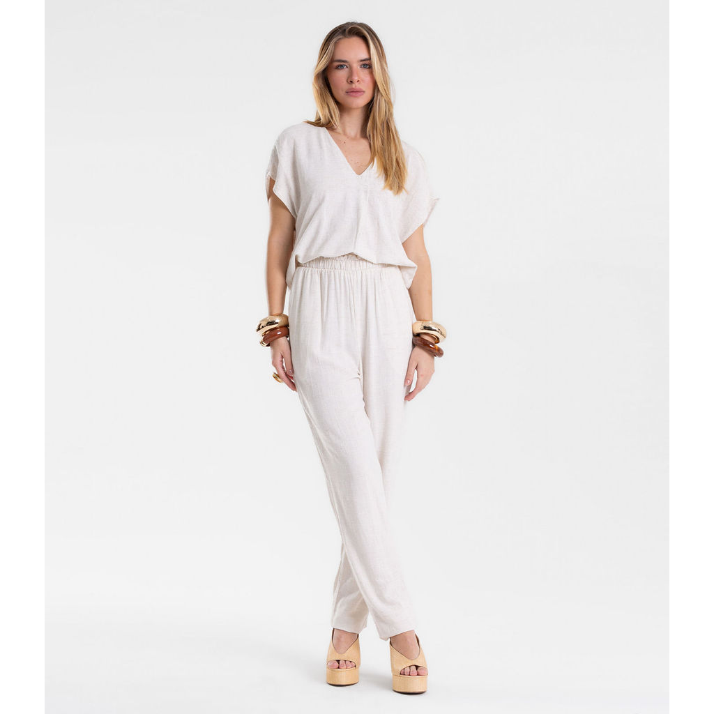 Calça Feminina Linho Strong Clochard Endless Bege