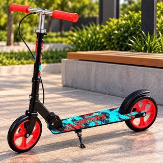 Patinete Rodas Grandes Dobrável Freio Manual Laranja Unitoyos